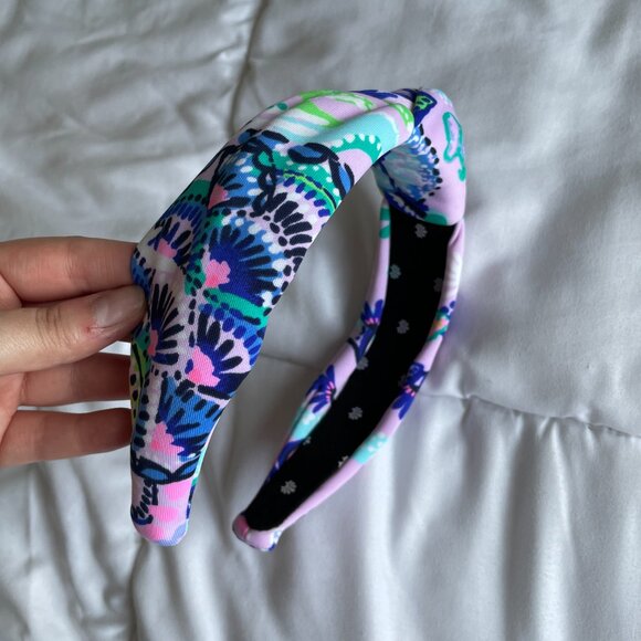 Lele Sadoughi x Lilly Pulitzer Multicolor Print Knot Adult Headband - Picture 3 of 5